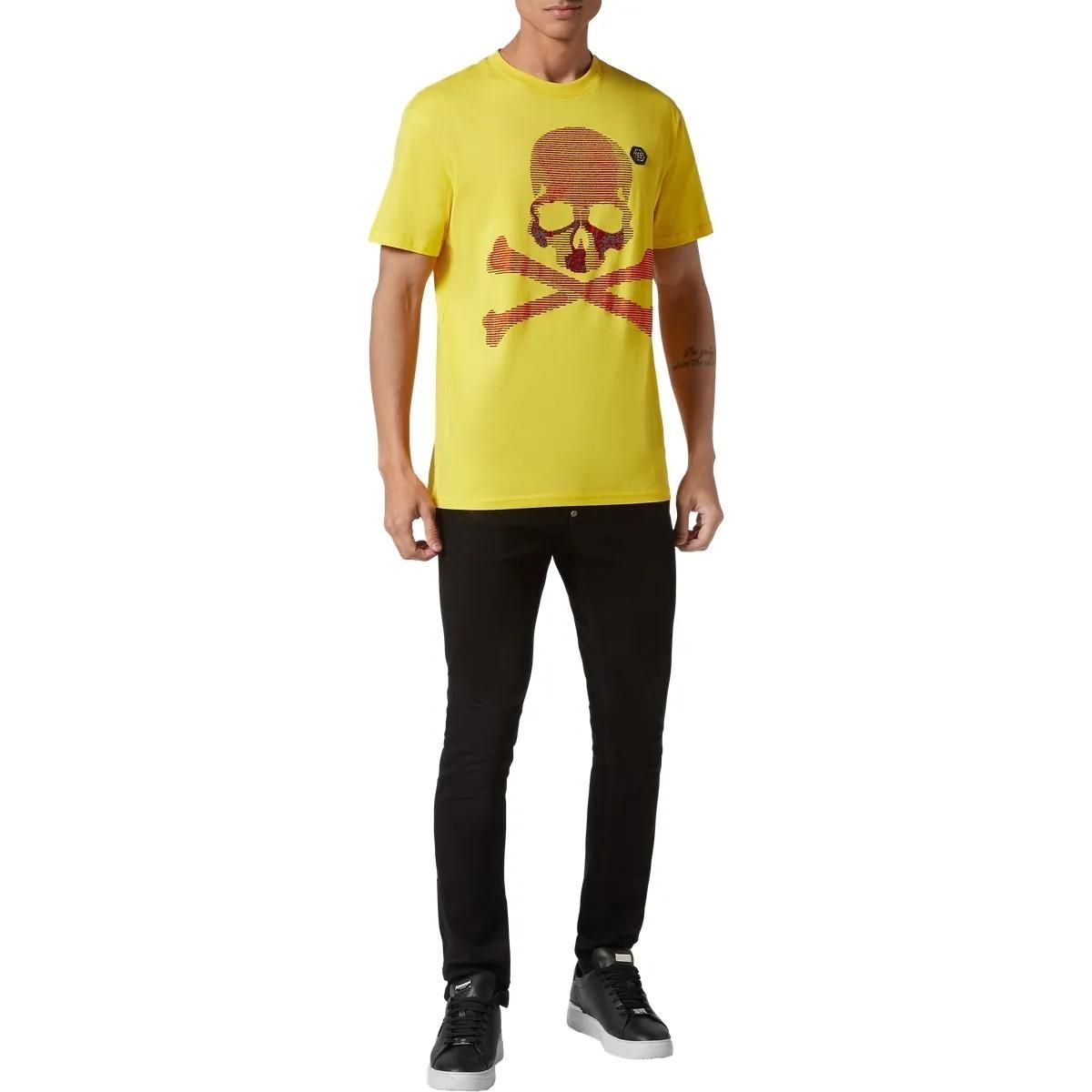 Philipp Plein - T-Shirt Skull&Bones - Größe 3XL - yellow