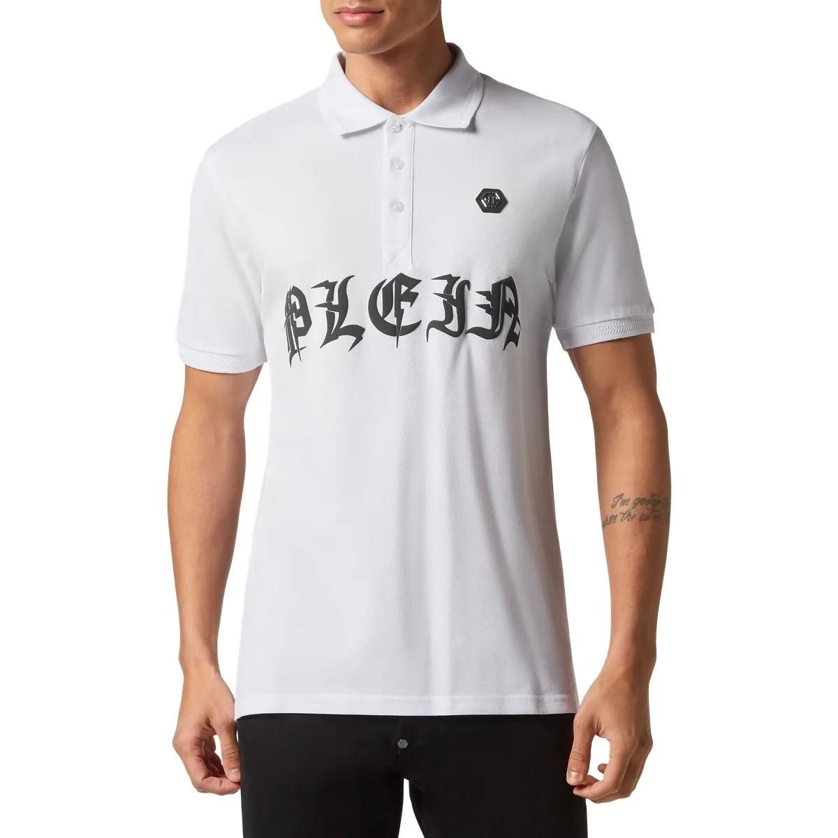 Philipp Plein - Poloshirt Gothic Plein - Größe 3XL - weiß