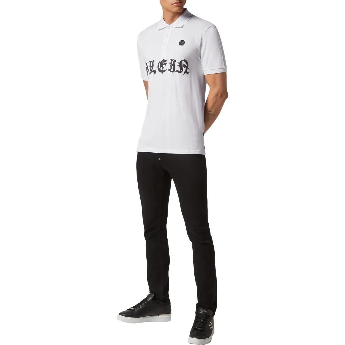 Philipp Plein - Poloshirt Gothic Plein - Größe 3XL - weiß