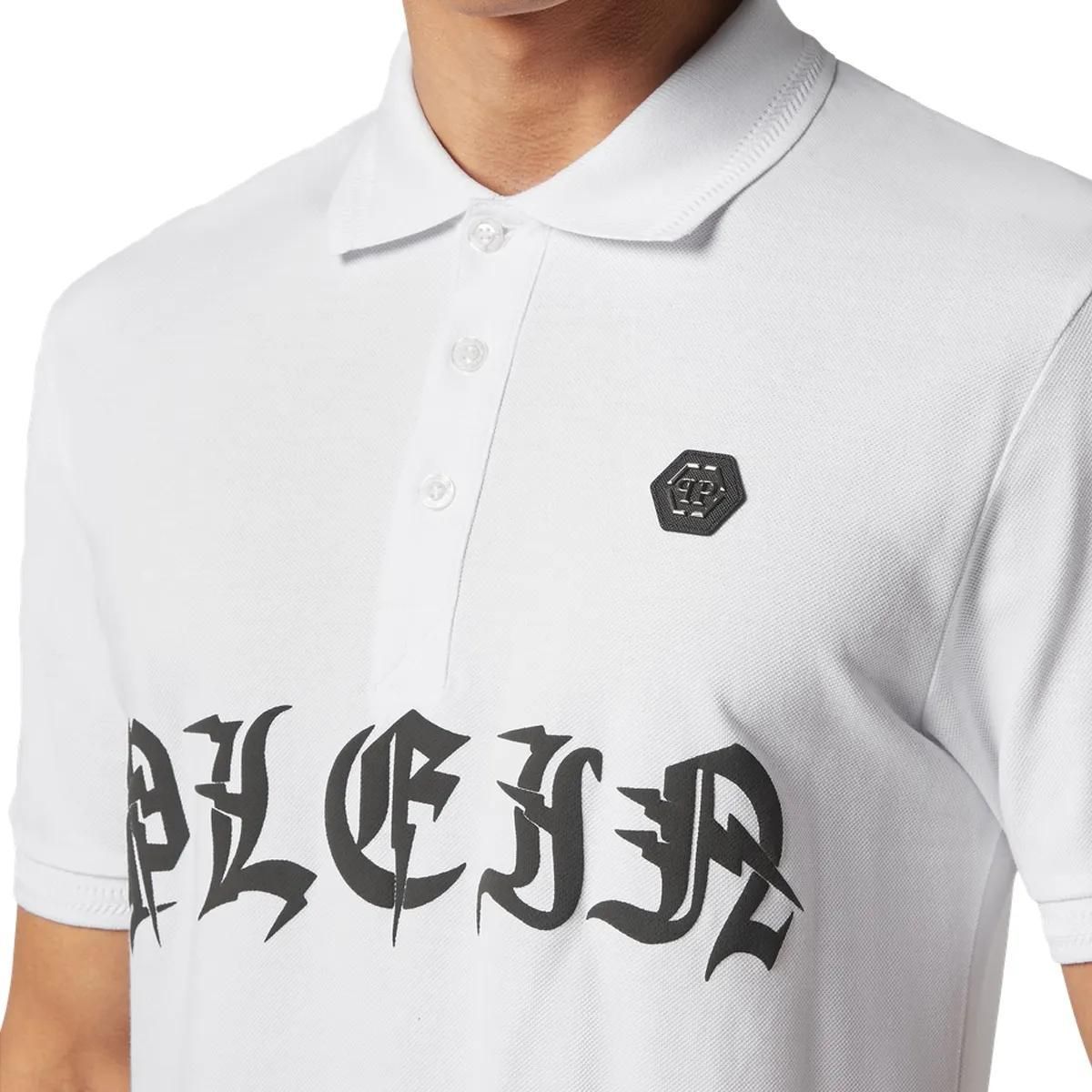 Philipp Plein - Poloshirt Gothic Plein - Größe 3XL - weiß