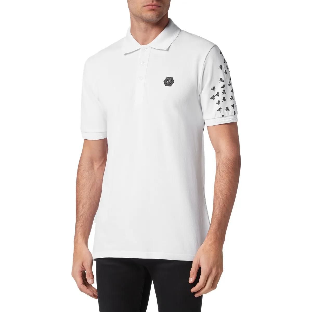 Philipp Plein - Poloshirt Skull&Bones - Größe 3XL - weiß