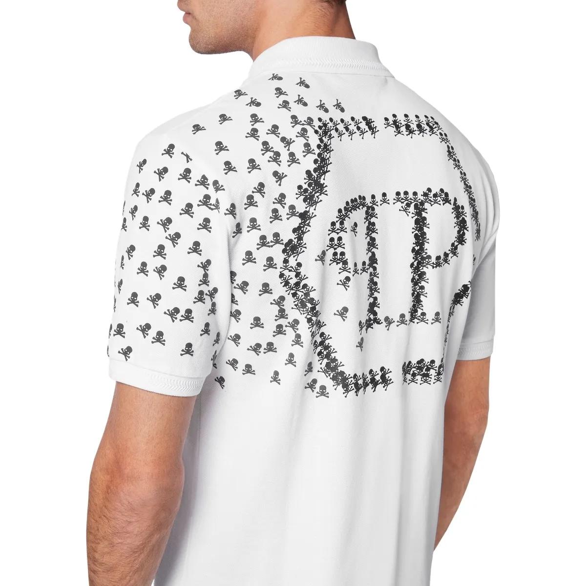 Philipp Plein - Poloshirt Skull&Bones - Größe 3XL - weiß