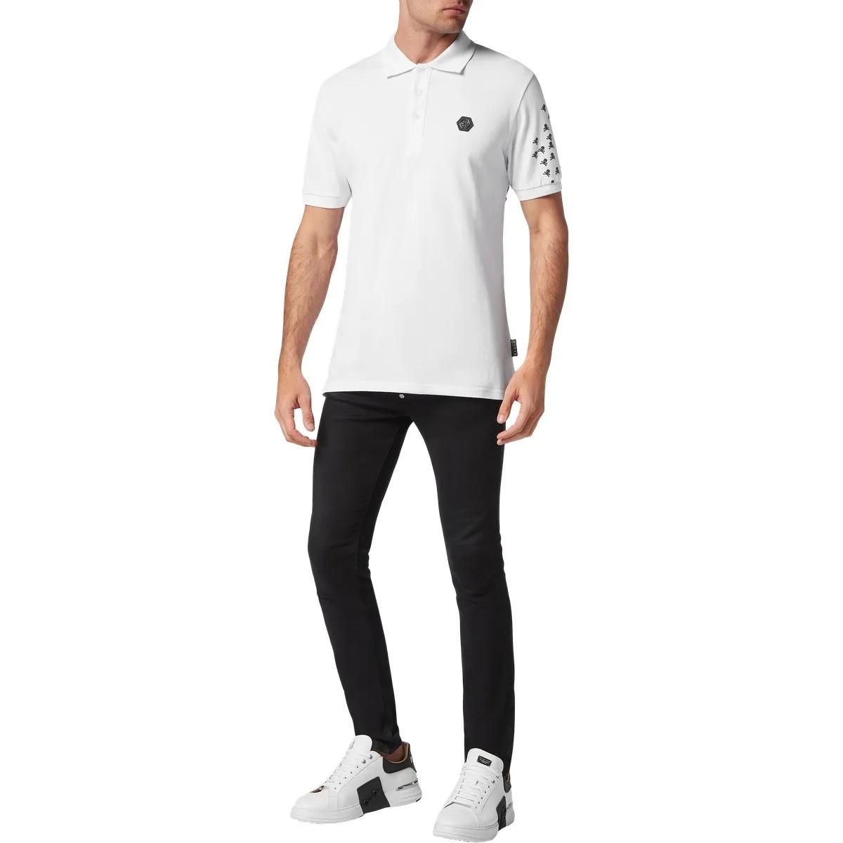 Philipp Plein - Poloshirt Skull&Bones - Größe 3XL - weiß
