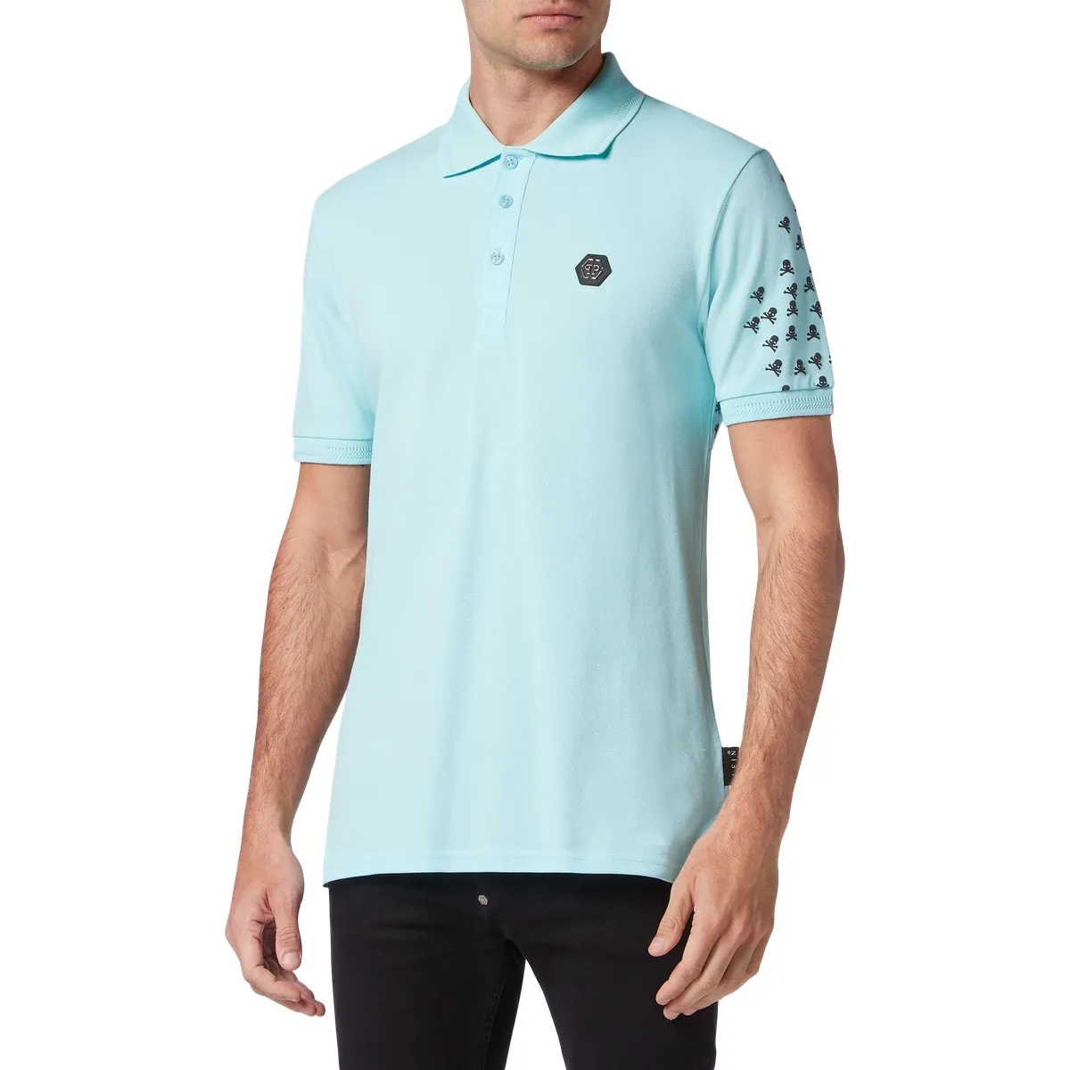 Philipp Plein - Poloshirt Skull&Bones - Größe 3XL - blau