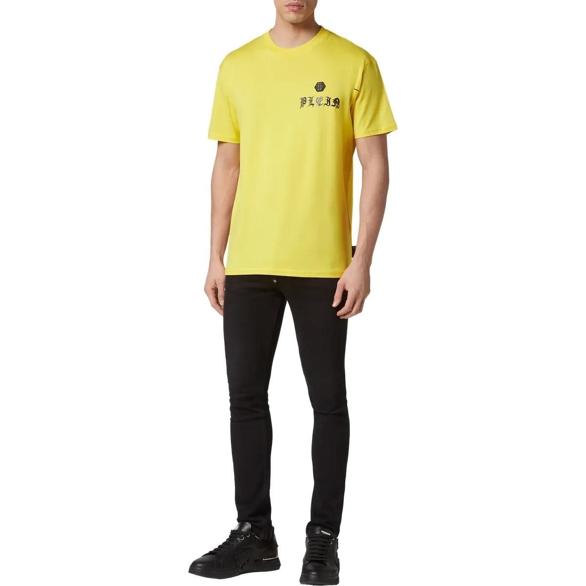 Philipp Plein - T-Shirt Gothic Plein - Größe 3XL - gelb