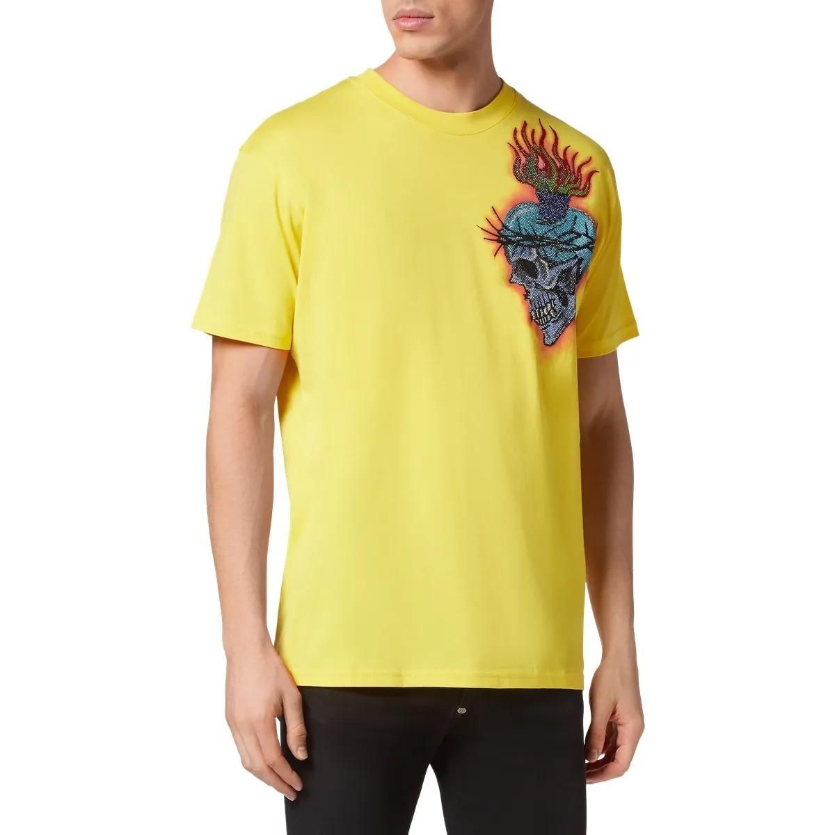 Philipp Plein - T-Shirt Tattoo - Größe 3XL - gelb