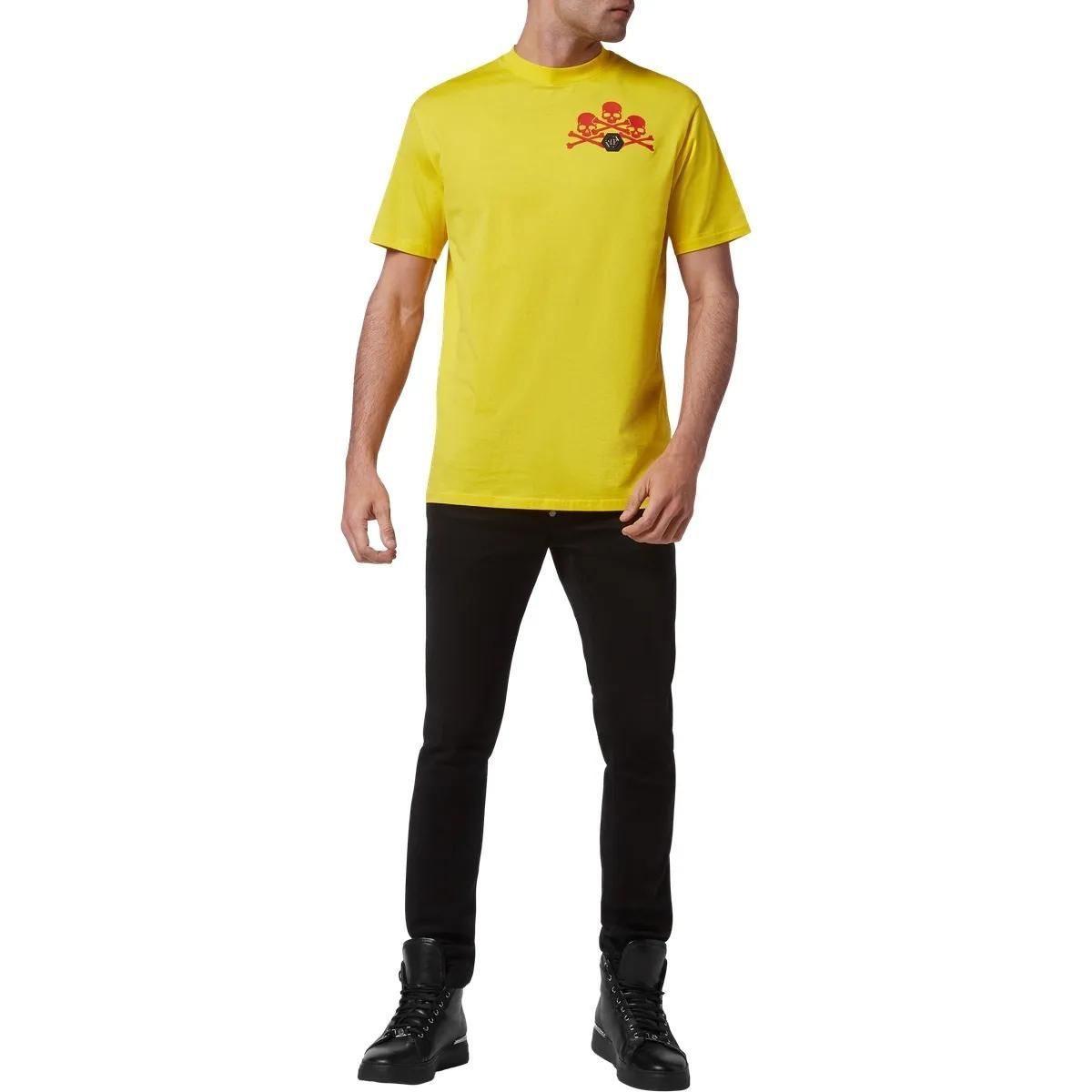 Philipp Plein - T-Shirt Skull - Größe 3XL - gelb