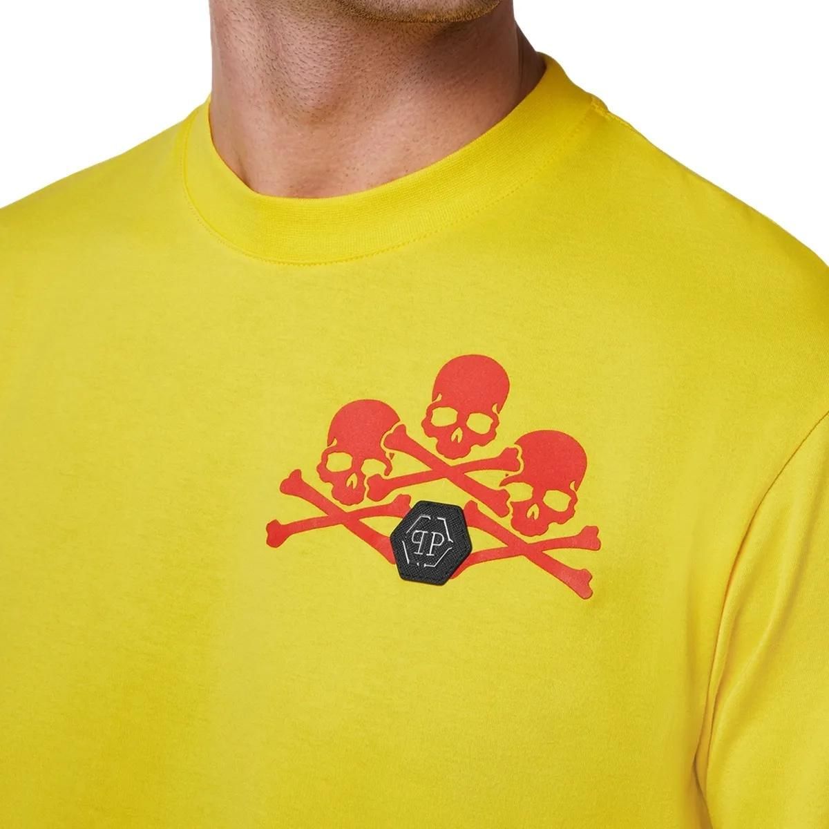 Philipp Plein - T-Shirt Skull - Größe 3XL - gelb