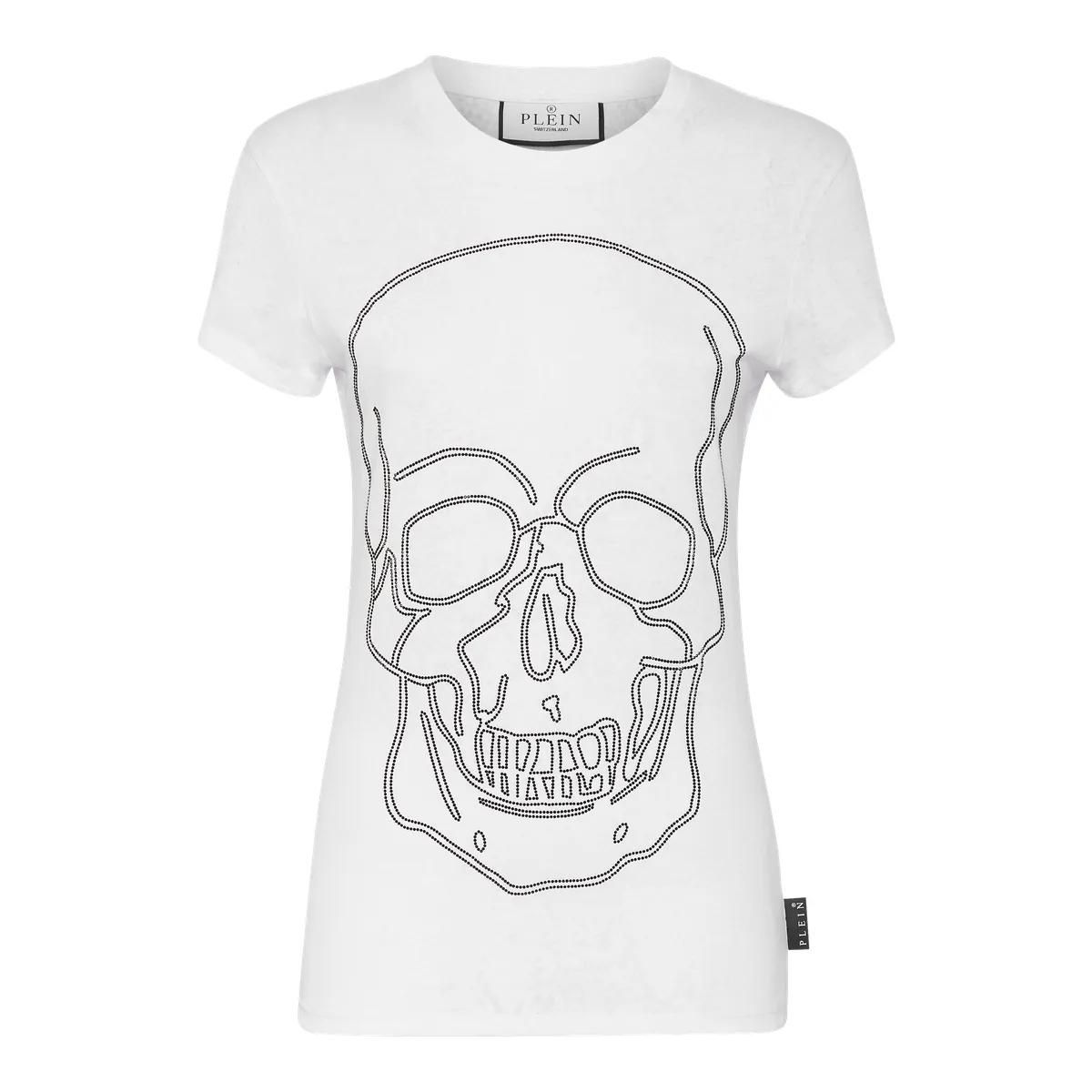 Philipp Plein - T-Shirt Skull - Größe L - weiß