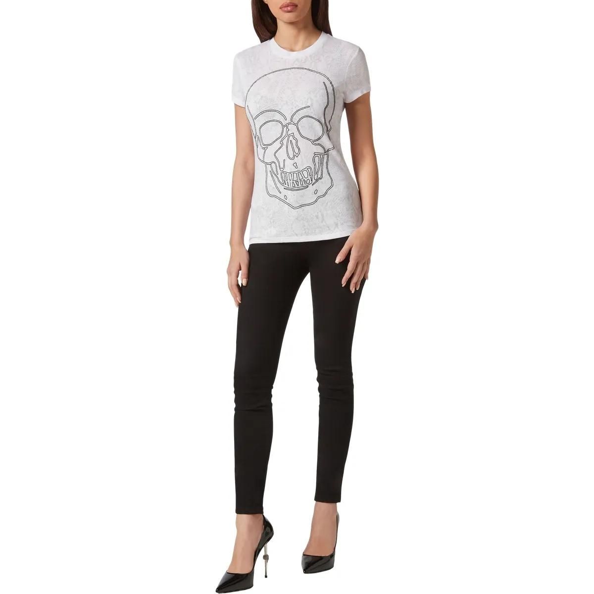 Philipp Plein - T-Shirt Skull - Größe L - weiß