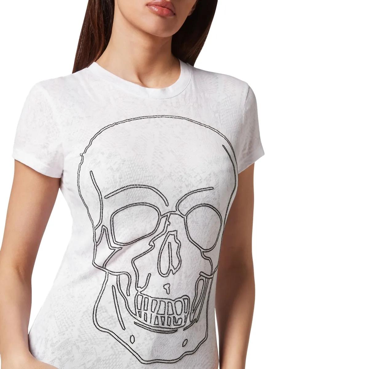 Philipp Plein - T-Shirt Skull - Größe L - weiß