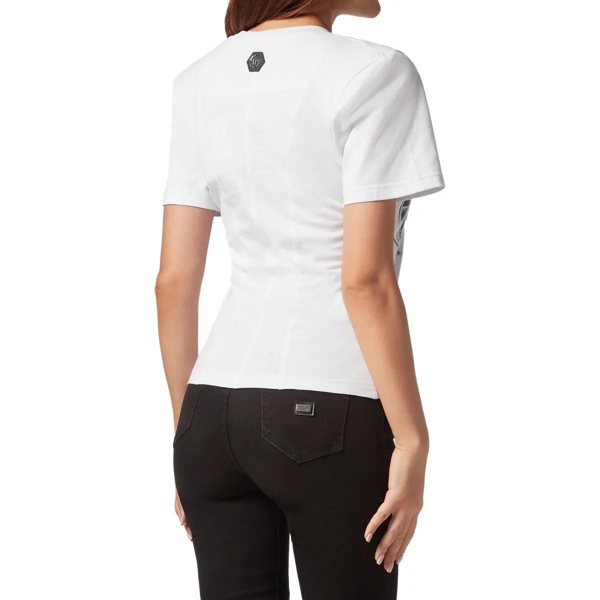 Philipp Plein - T-Shirt Chrome - Größe L - weiß