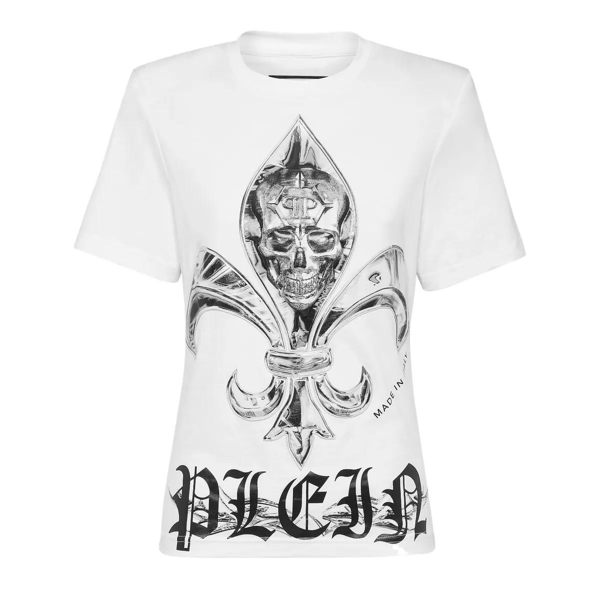 Philipp Plein - T-Shirt Chrome - Größe L - weiß