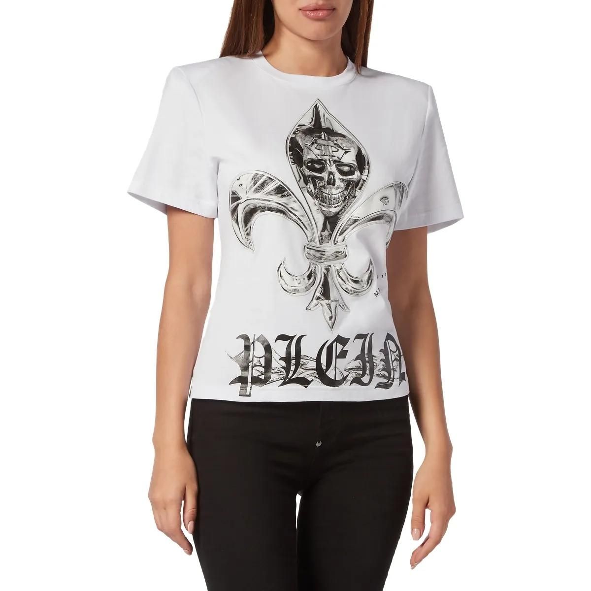 Philipp Plein - T-Shirt Chrome - Größe L - weiß