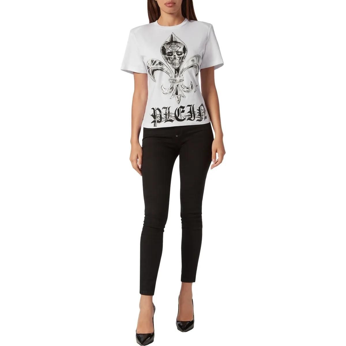 Philipp Plein - T-Shirt Chrome - Größe L - weiß