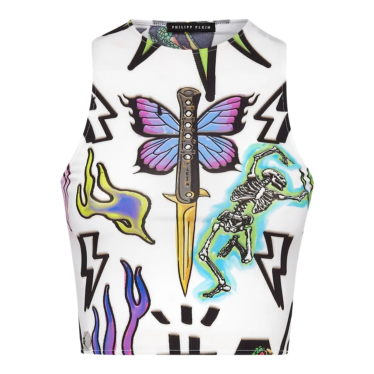 Philipp Plein - Tanktop Monogram - Größe L - weiß