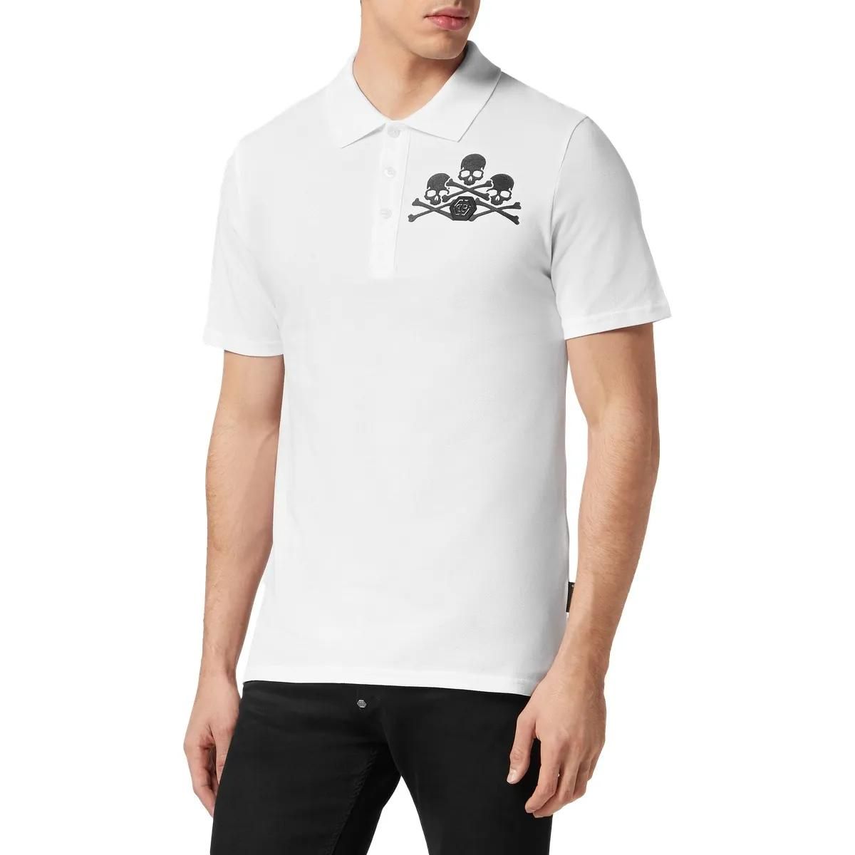 Philipp Plein - Poloshirt Skull - Größe 3XL - weiß