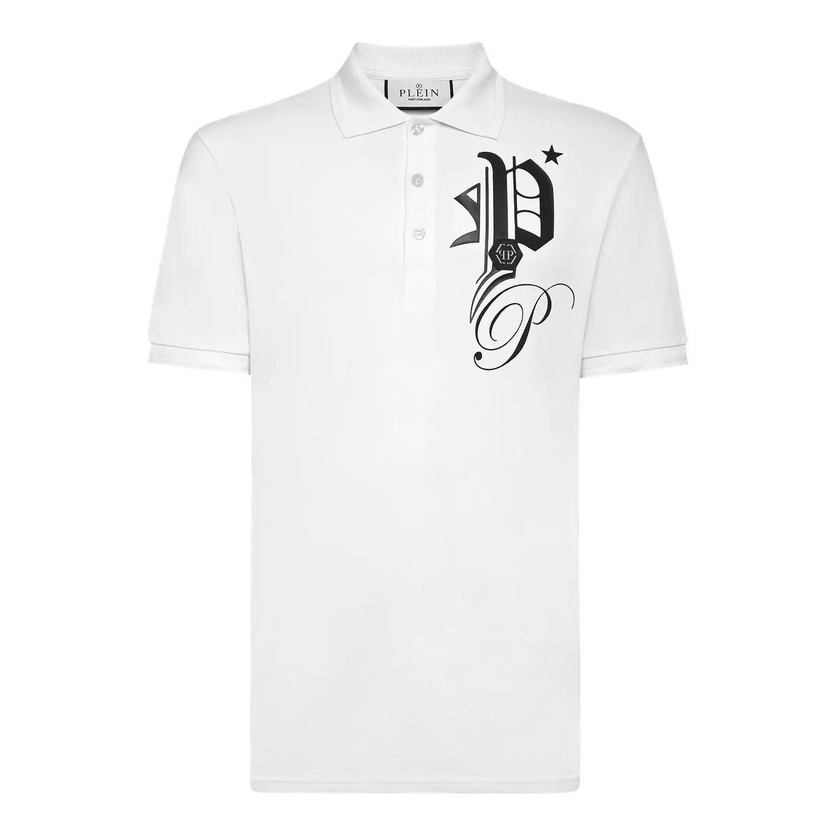 Philipp Plein - Poloshirt Gothic Plein - Größe 3XL - weiß