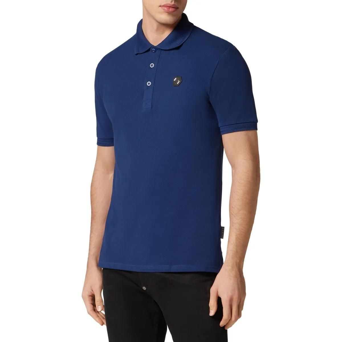 Philipp Plein - Poloshirt Gothic Plein - Größe 3XL - blau