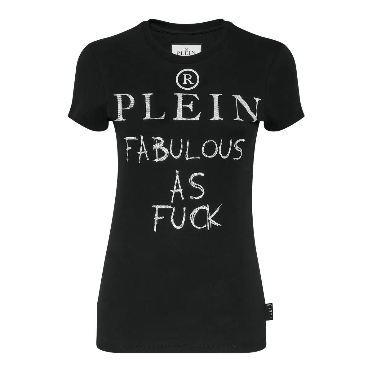 Philipp Plein - T-Shirt Mit Schmucksteinen - Größe L - schwarz