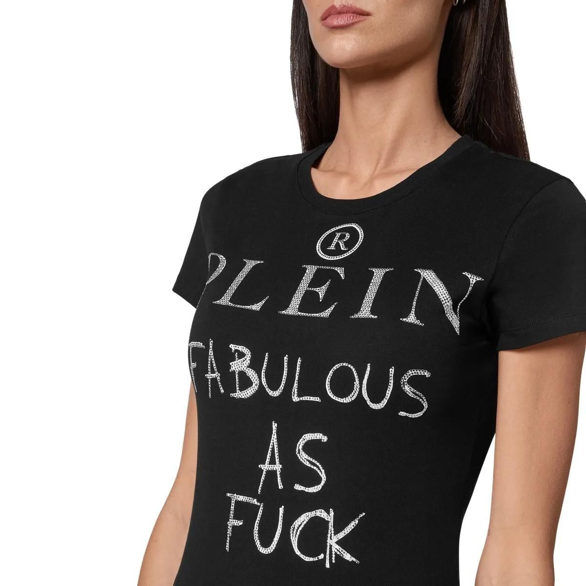 Philipp Plein - T-Shirt Mit Schmucksteinen - Größe L - schwarz