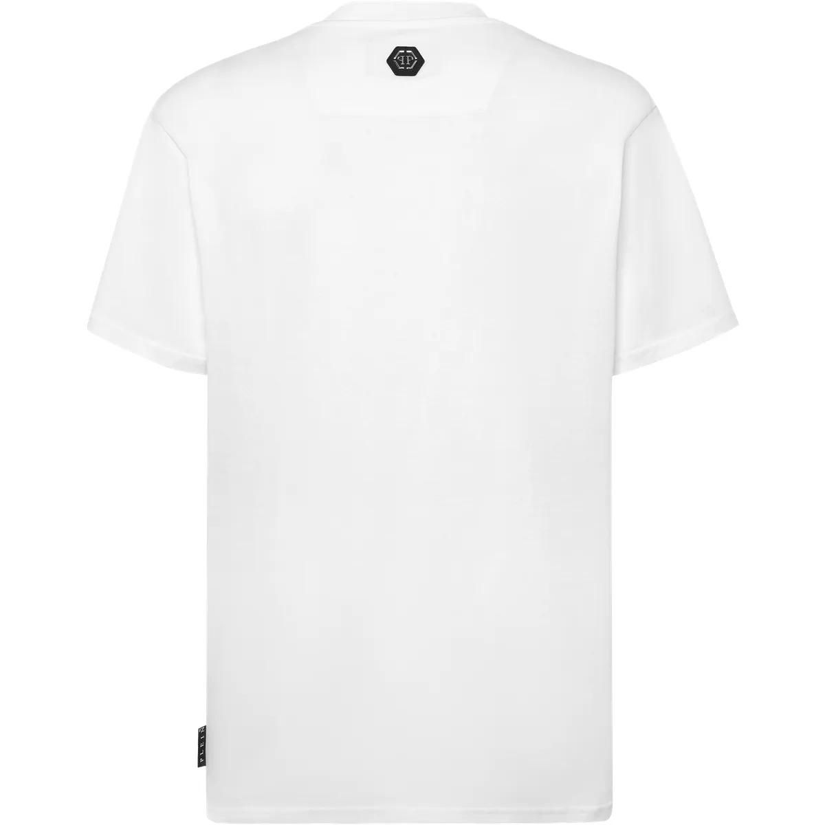 Philipp Plein - T-Shirt Gothic Plein Mit Schmucksteinen - Größe 3XL - weiß