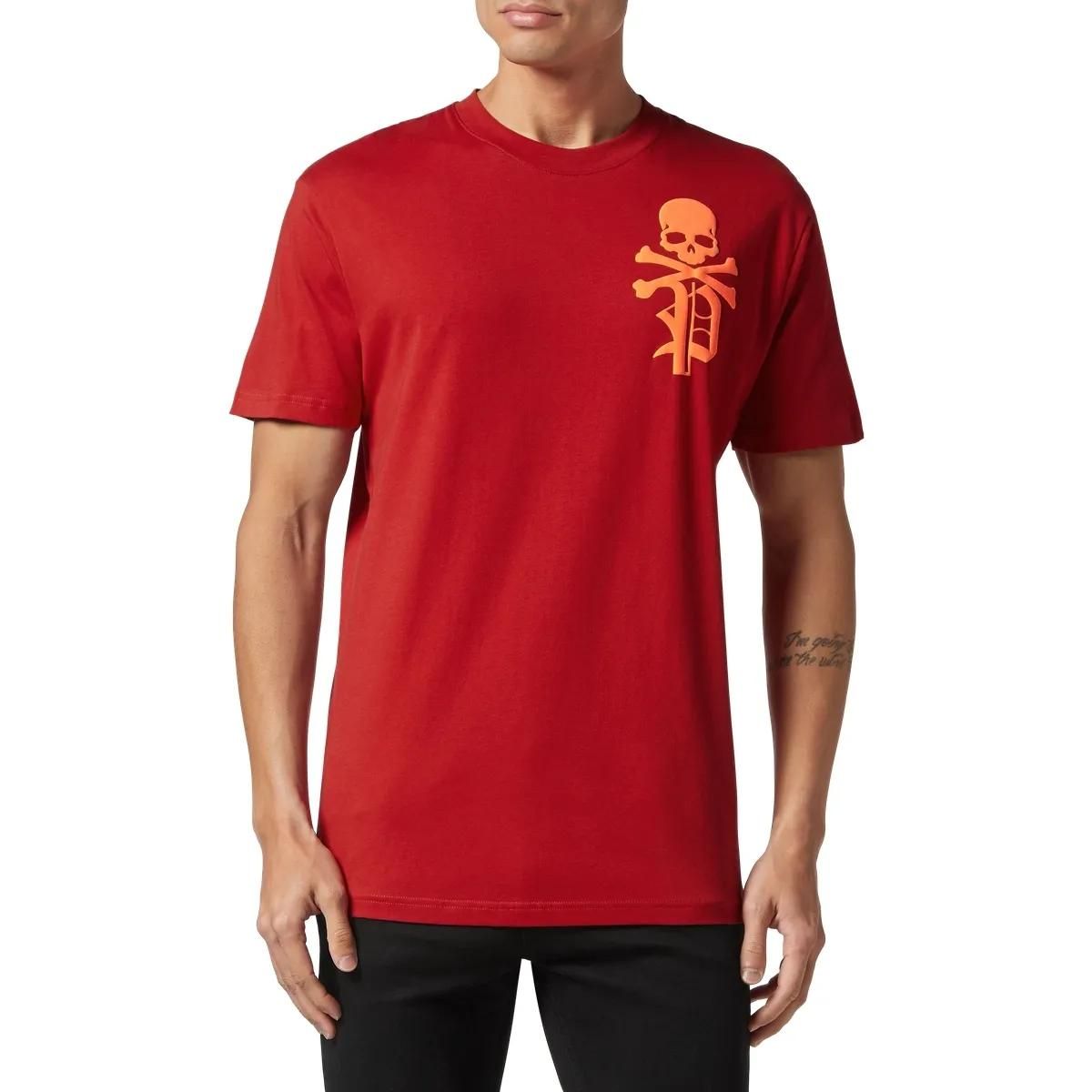 Philipp Plein - T-Shirt Skull&Bones - Größe 3XL - rot