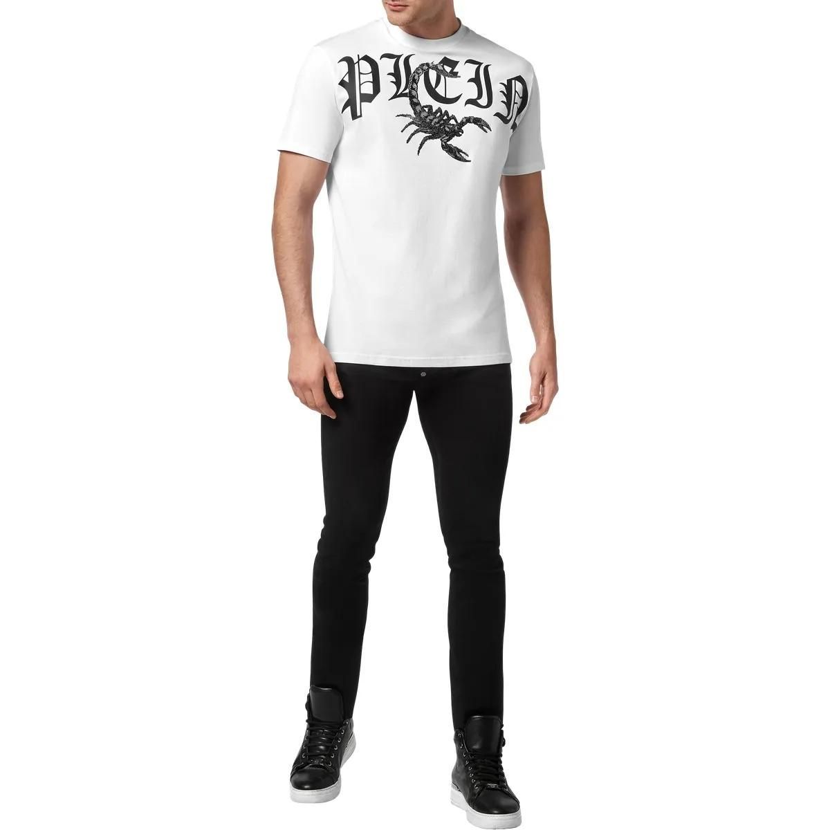 Philipp Plein - T-Shirt Scorpion Mit Schmucksteinen - Größe 3XL - weiß