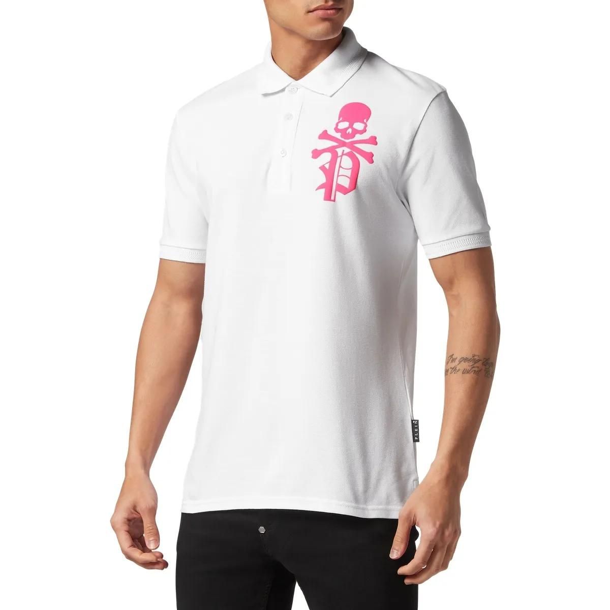 Philipp Plein - Poloshirt Skull&Bones - Größe 3XL - weiß