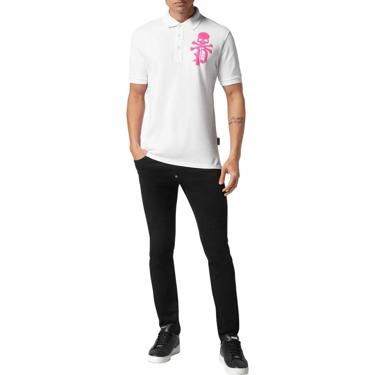 Philipp Plein - Poloshirt Skull&Bones - Größe 3XL - weiß