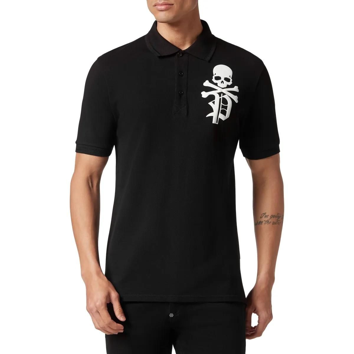 Philipp Plein - Poloshirt Skull&Bones - Größe 3XL - schwarz
