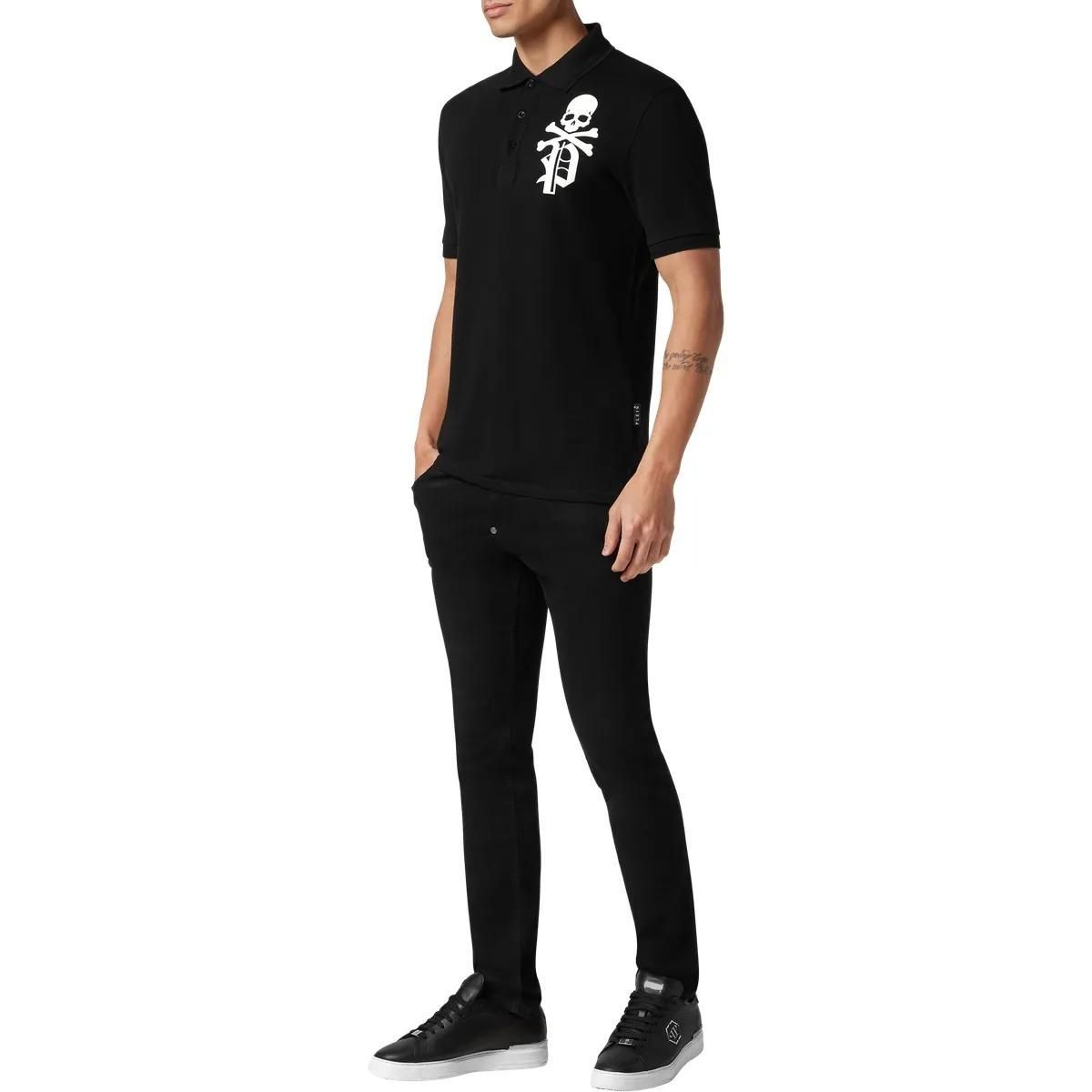 Philipp Plein - Poloshirt Skull&Bones - Größe 3XL - schwarz