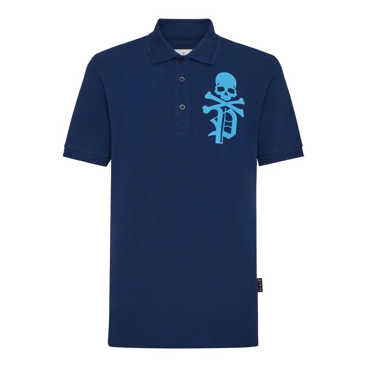 Philipp Plein - Poloshirt Skull&Bones - Größe 3XL - blau