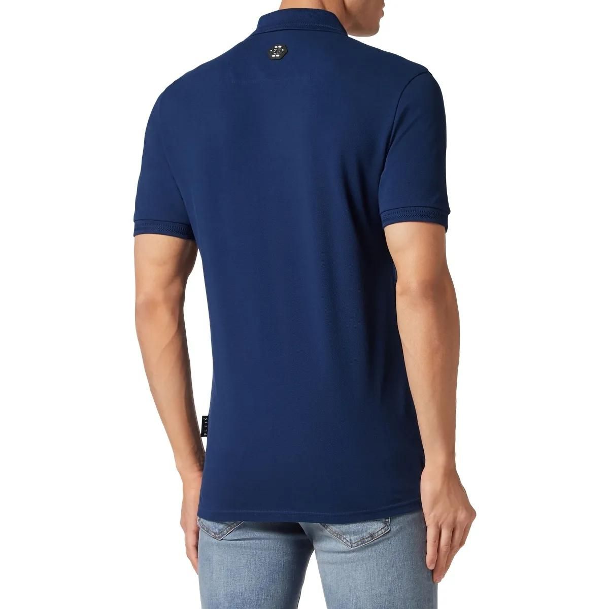 Philipp Plein - Poloshirt Skull&Bones - Größe 3XL - blau