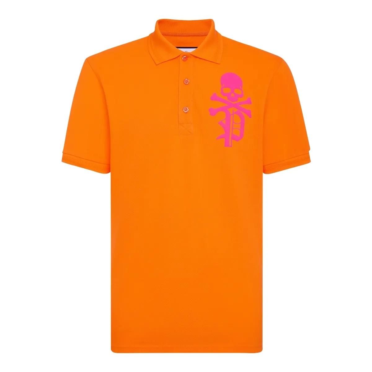 Philipp Plein - Poloshirt Skull&Bones - Größe 3XL - orange