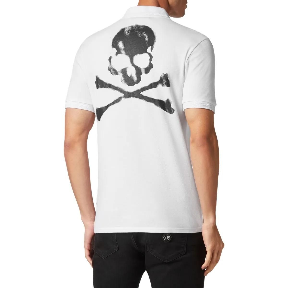 Philipp Plein - Poloshirt Skull&Bones - Größe 3XL - weiß