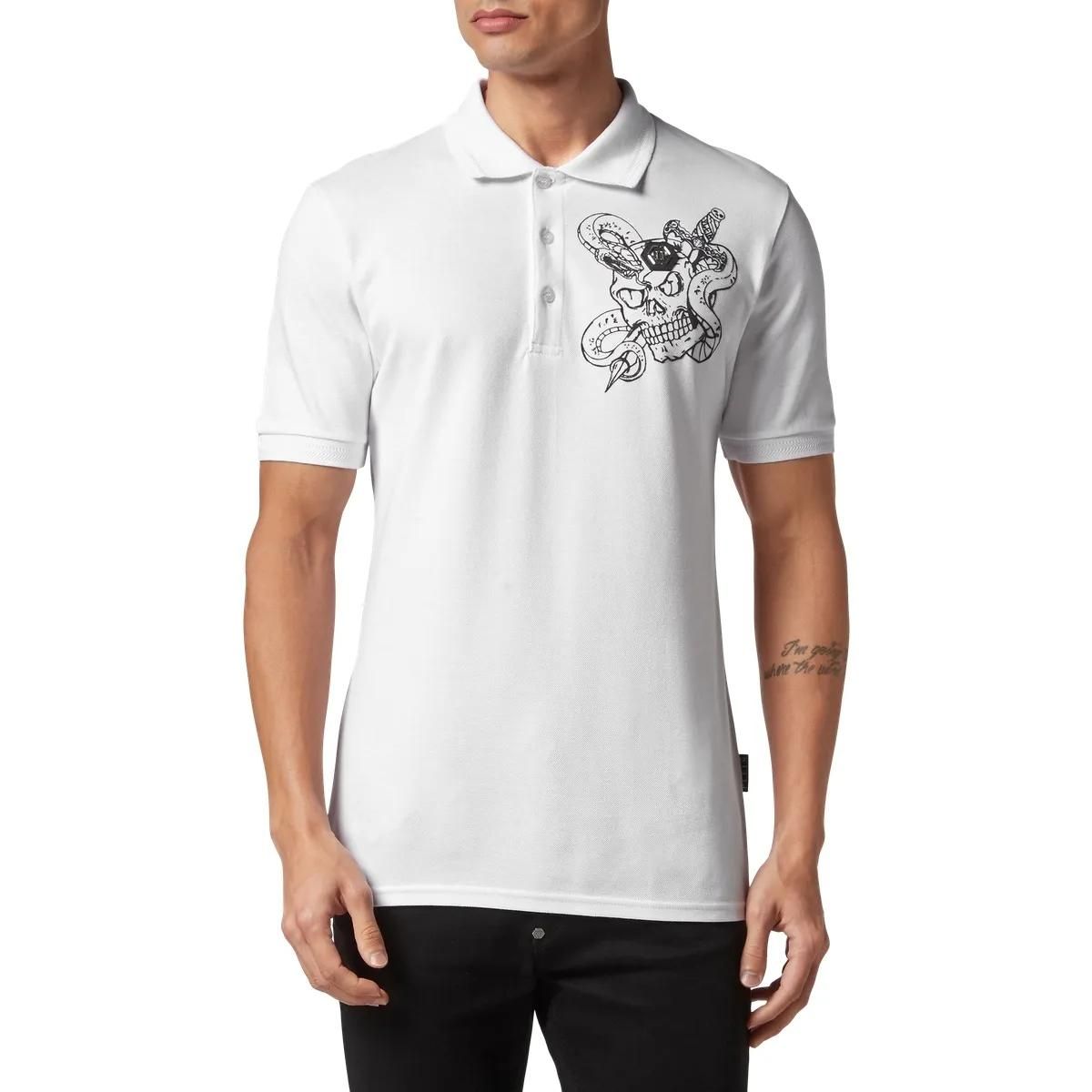 Philipp Plein - Poloshirt Snake - Größe 3XL - weiß