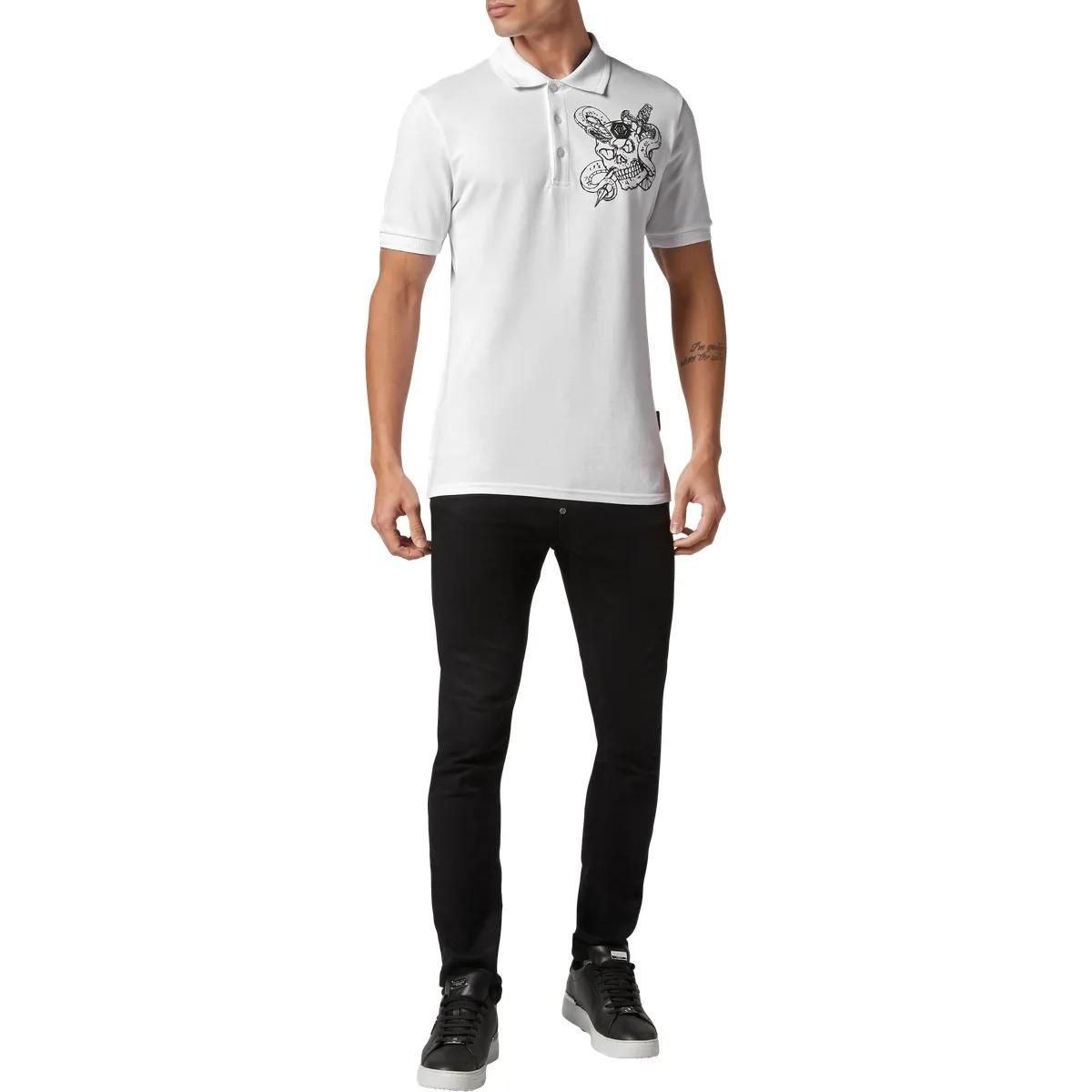 Philipp Plein - Poloshirt Snake - Größe 3XL - weiß
