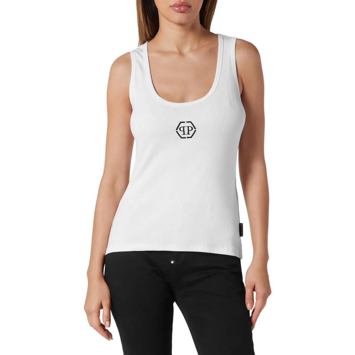 Philipp Plein - Tanktop Hexagon - Größe M - weiß
