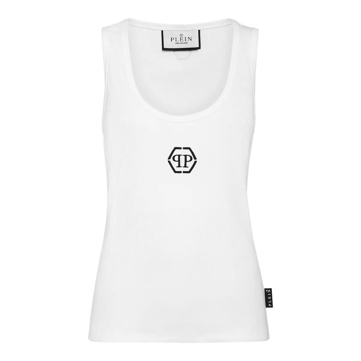 Philipp Plein - Tanktop Hexagon - Größe M - weiß