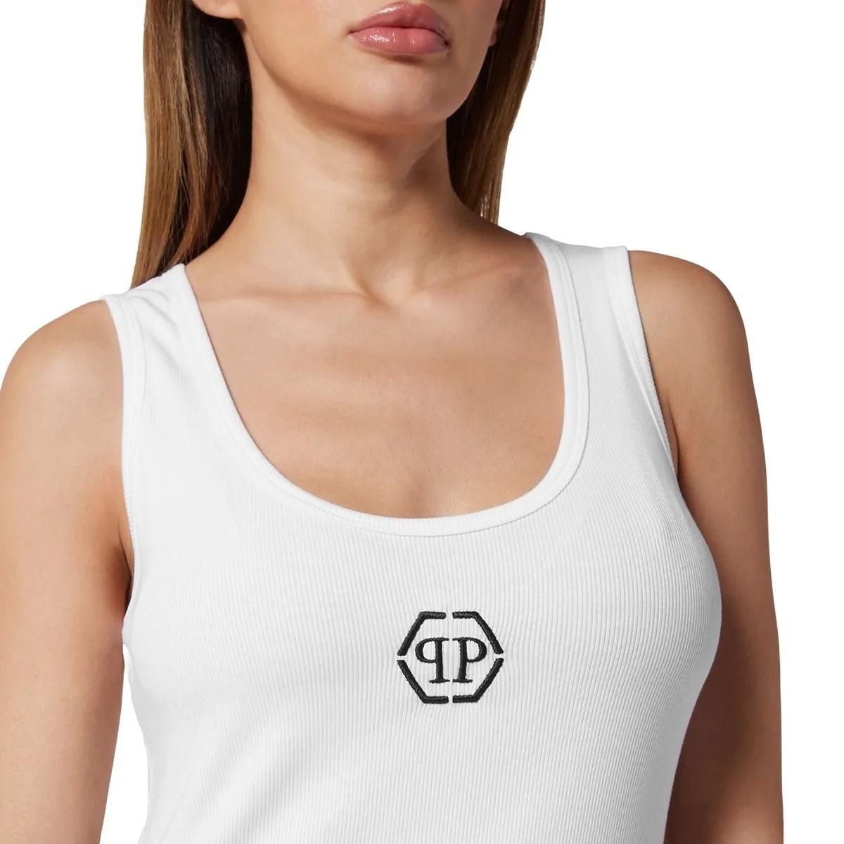 Philipp Plein - Tanktop Hexagon - Größe M - weiß