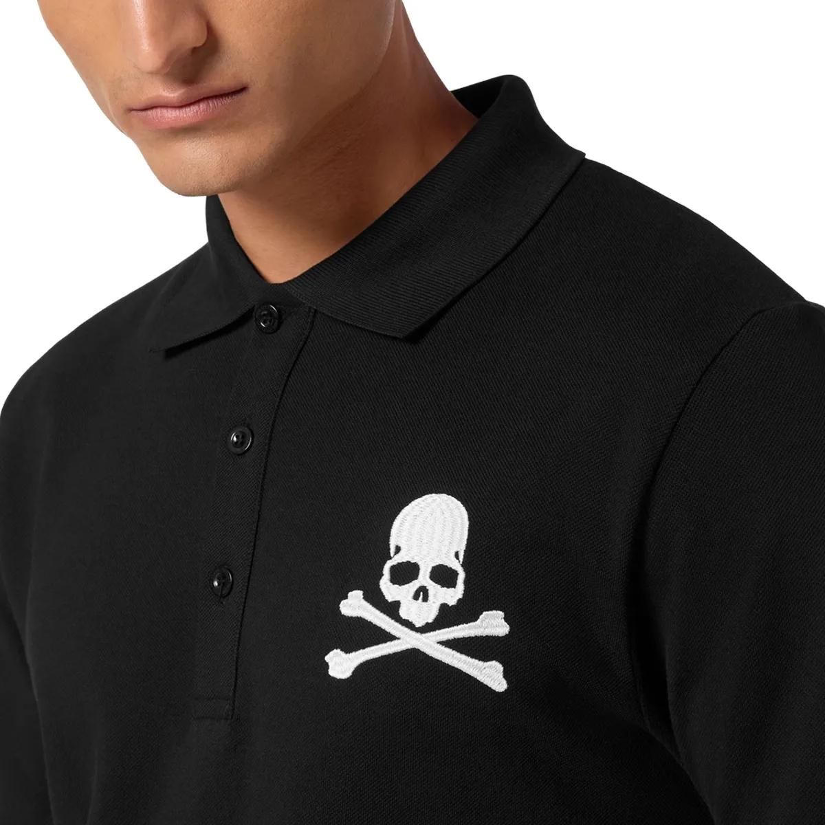 Philipp Plein - Poloshirt Skull&Bones - Größe S - schwarz