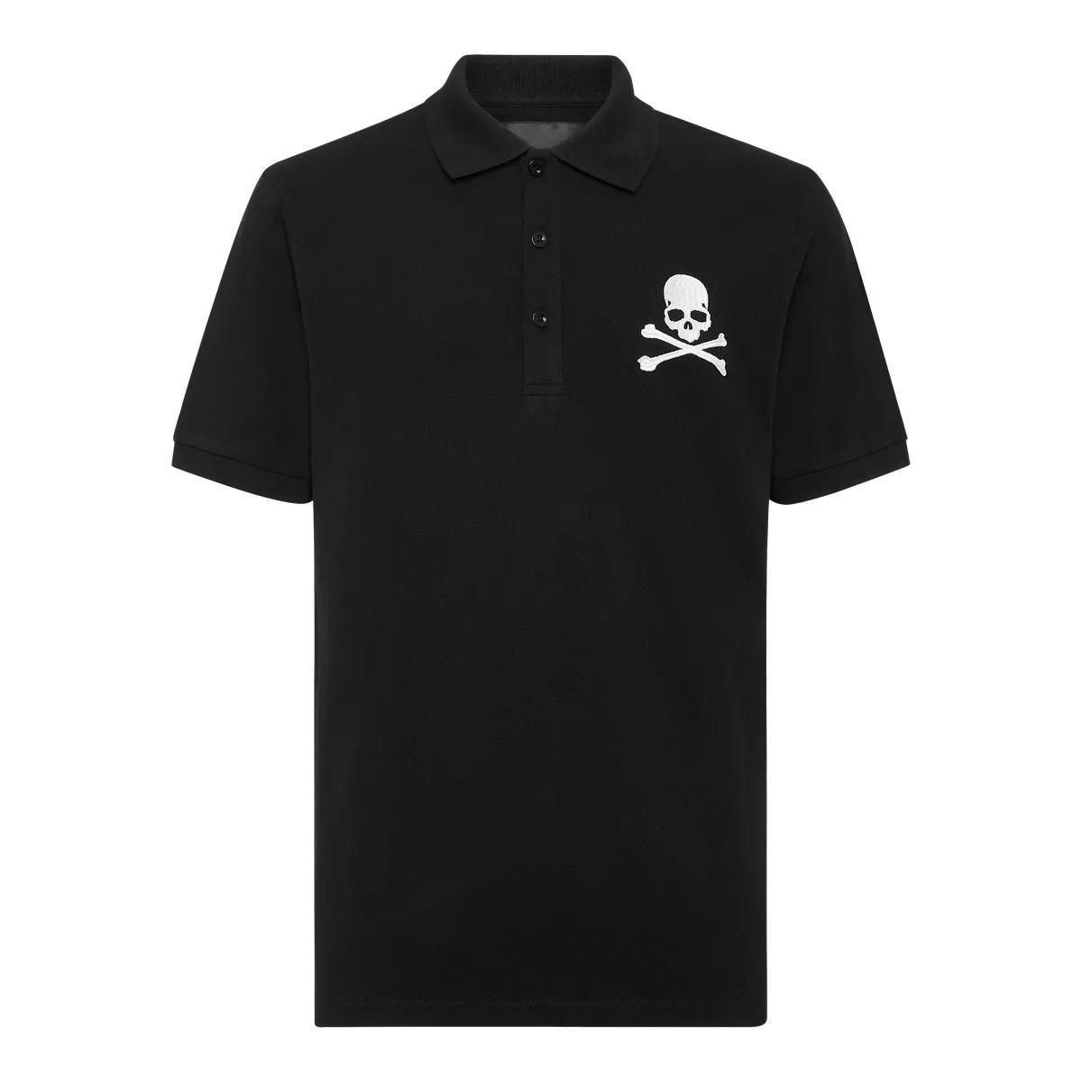 Philipp Plein - Poloshirt Skull&Bones - Größe S - schwarz