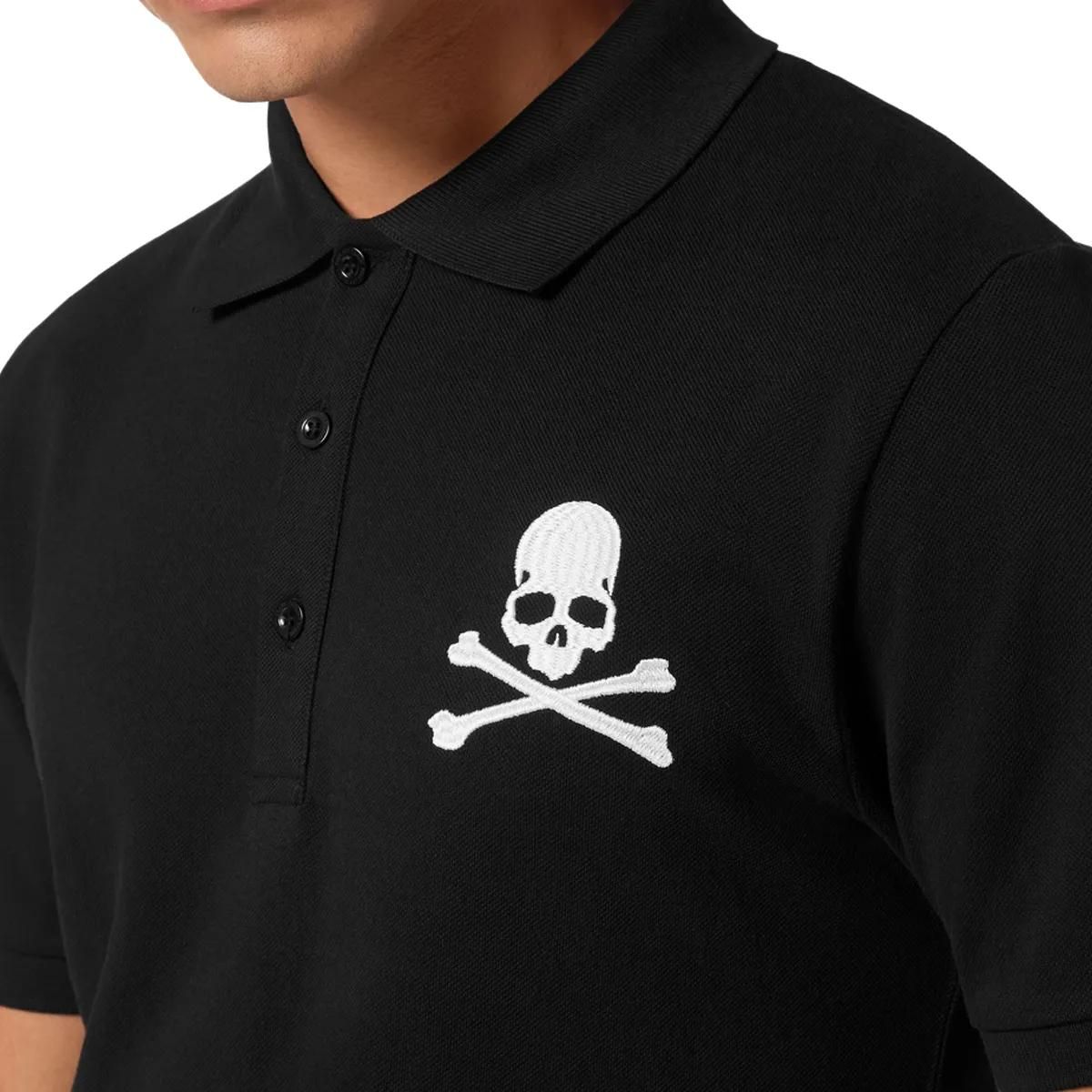 Philipp Plein - Poloshirt Skull&Bones - Größe S - schwarz