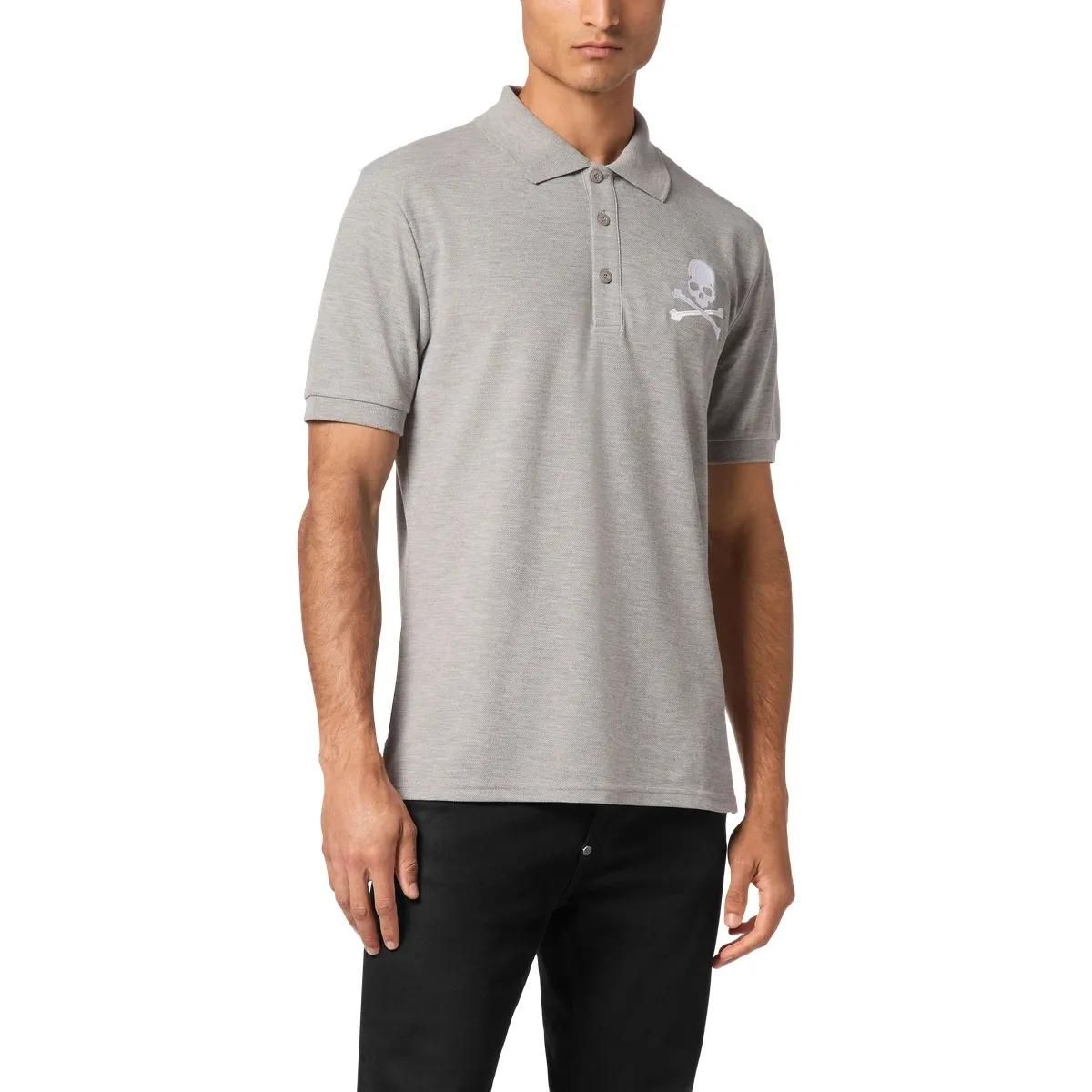 Philipp Plein - Poloshirt Skull&Bones - Größe 3XL - grau
