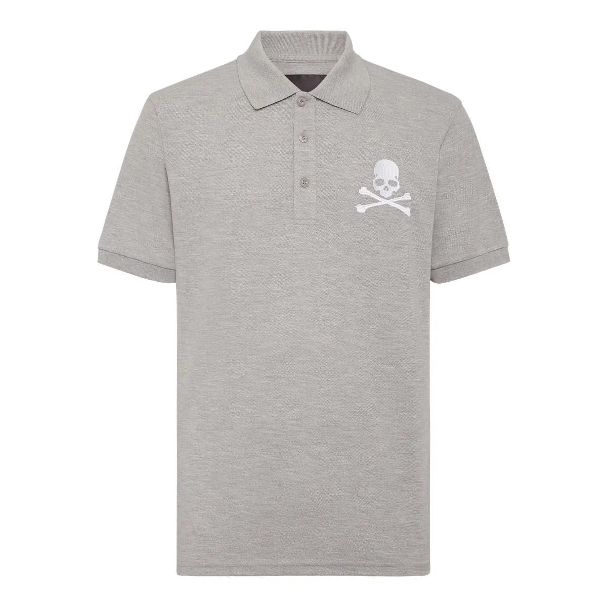 Philipp Plein - Poloshirt Skull&Bones - Größe 3XL - grau