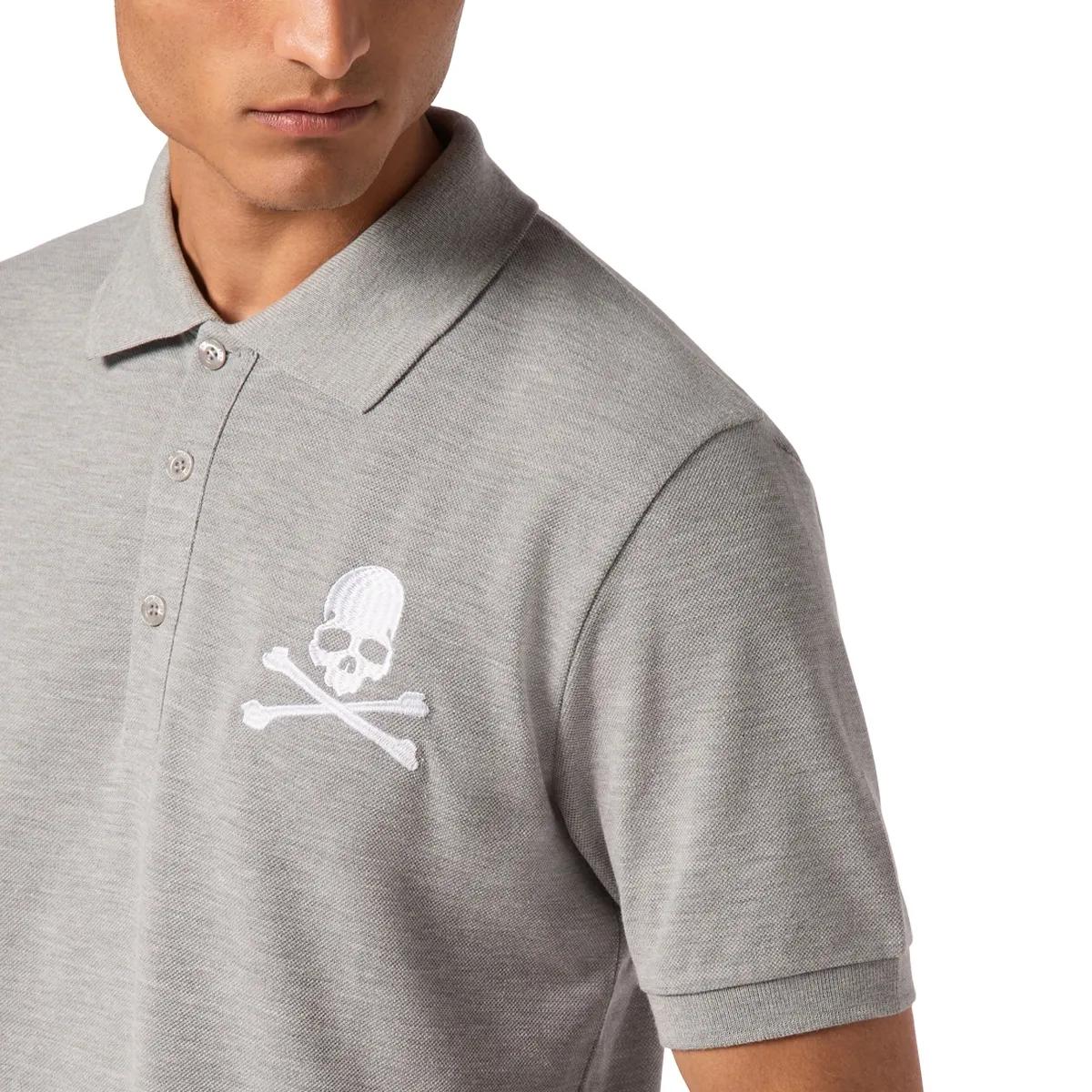 Philipp Plein - Poloshirt Skull&Bones - Größe 3XL - grau