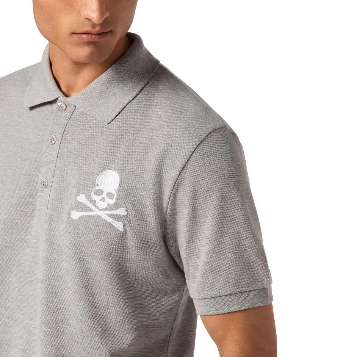Philipp Plein - Poloshirt Skull&Bones - Größe 3XL - grau