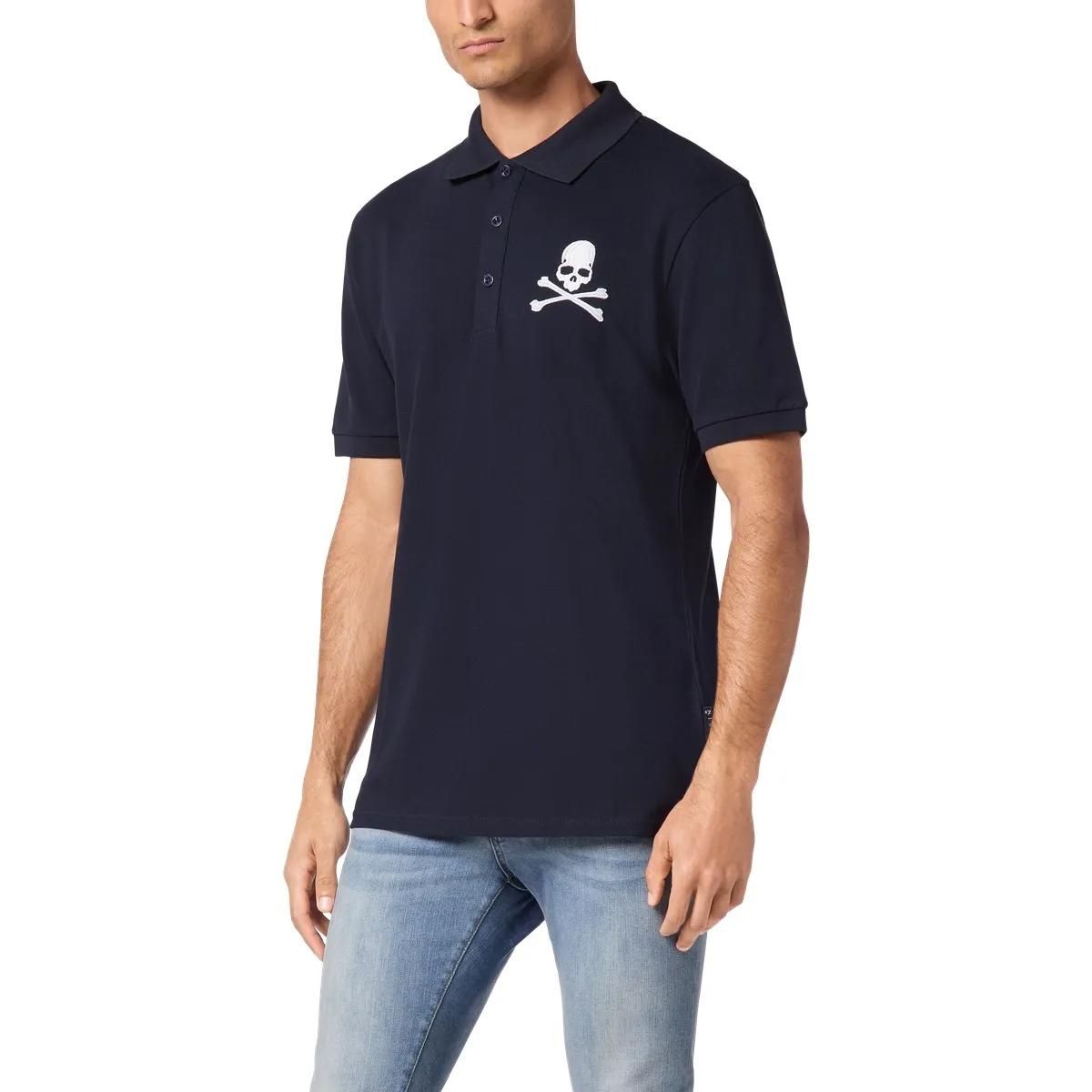 Philipp Plein - Poloshirt Skull&Bones - Größe 3XL - blau