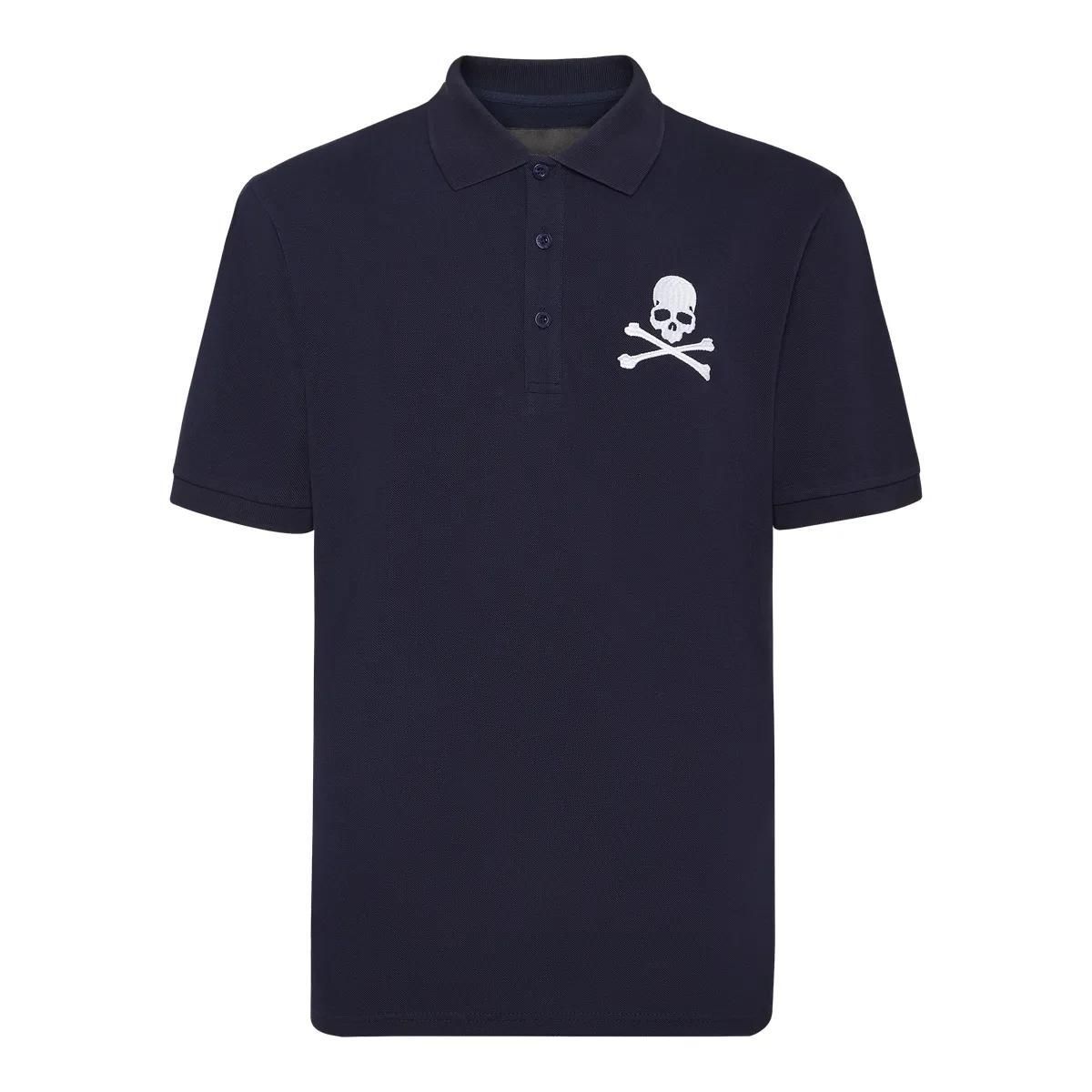 Philipp Plein - Poloshirt Skull&Bones - Größe 3XL - blau